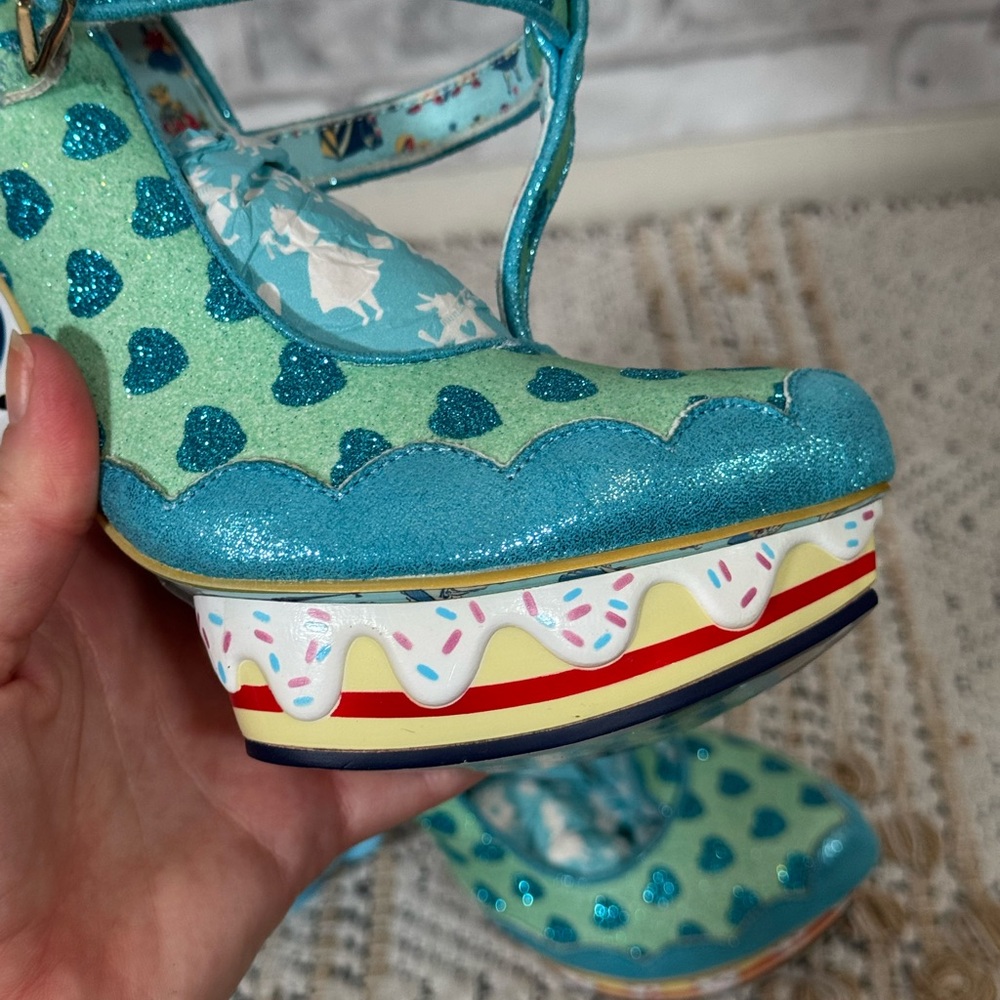 Irregular Choice Alice in Wonderland My Cup of Tea Blue Heels 39 - Picture 8 of 12
